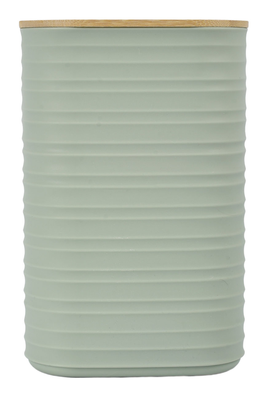 Изображение товара Банка Stripe из стекла с бамбуковой крышкой 1,6 л для хранения продуктов