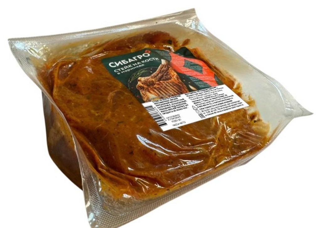 Стейк свиной Сибагро на кости в маринаде охлажденный, ~750г