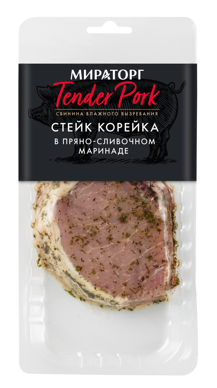 Изображение товара Стейк Мираторг Корейка Tender Pork в пряно-сливочном маринаде охлажденный, 250г