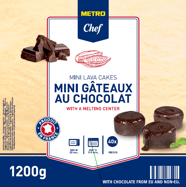 METRO Chef Фондан мини шоколадный замороженный 1.2кг, 40шт