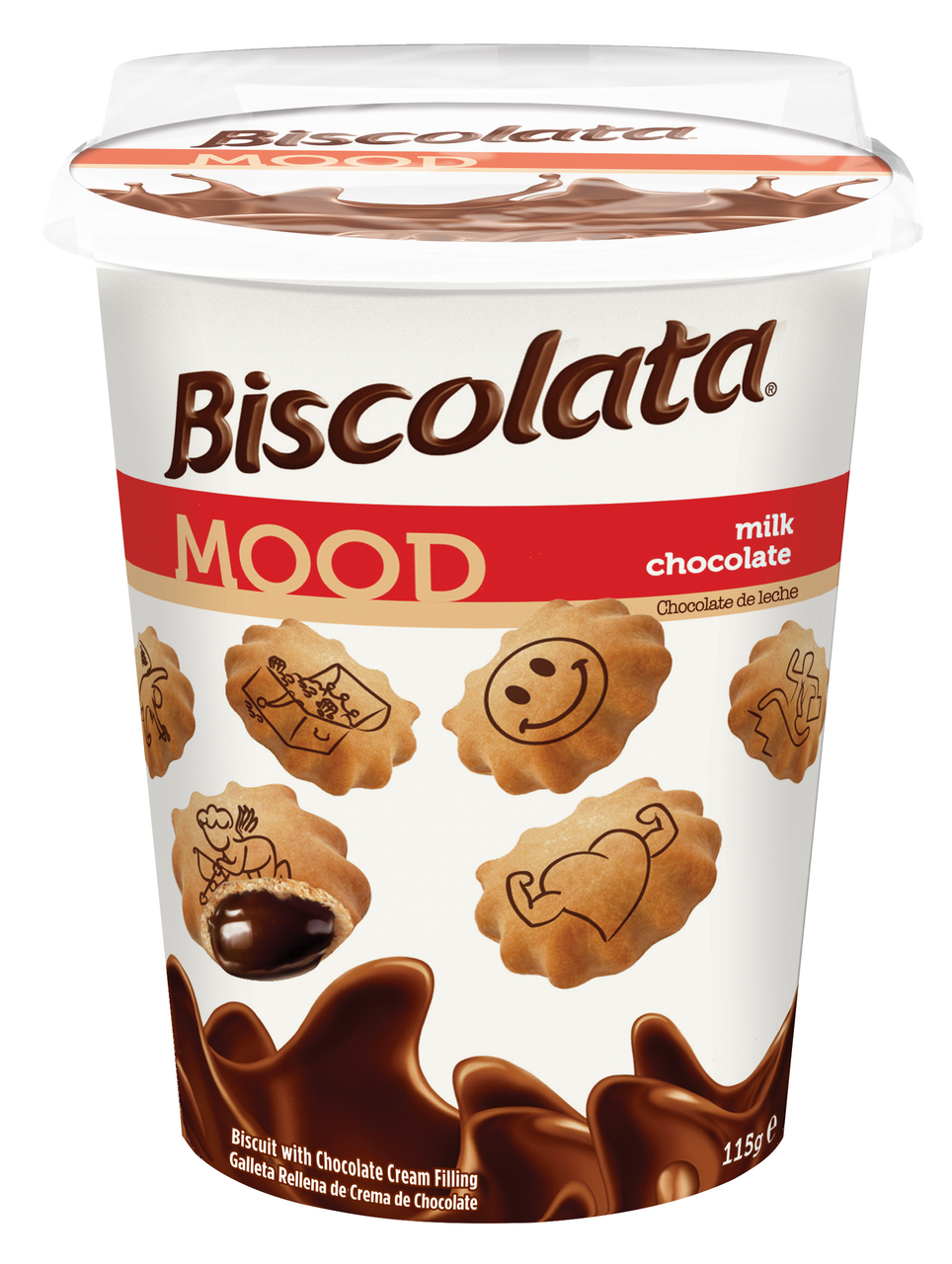 Печенье Biscolata Mood с шоколадной начинкой, 115г