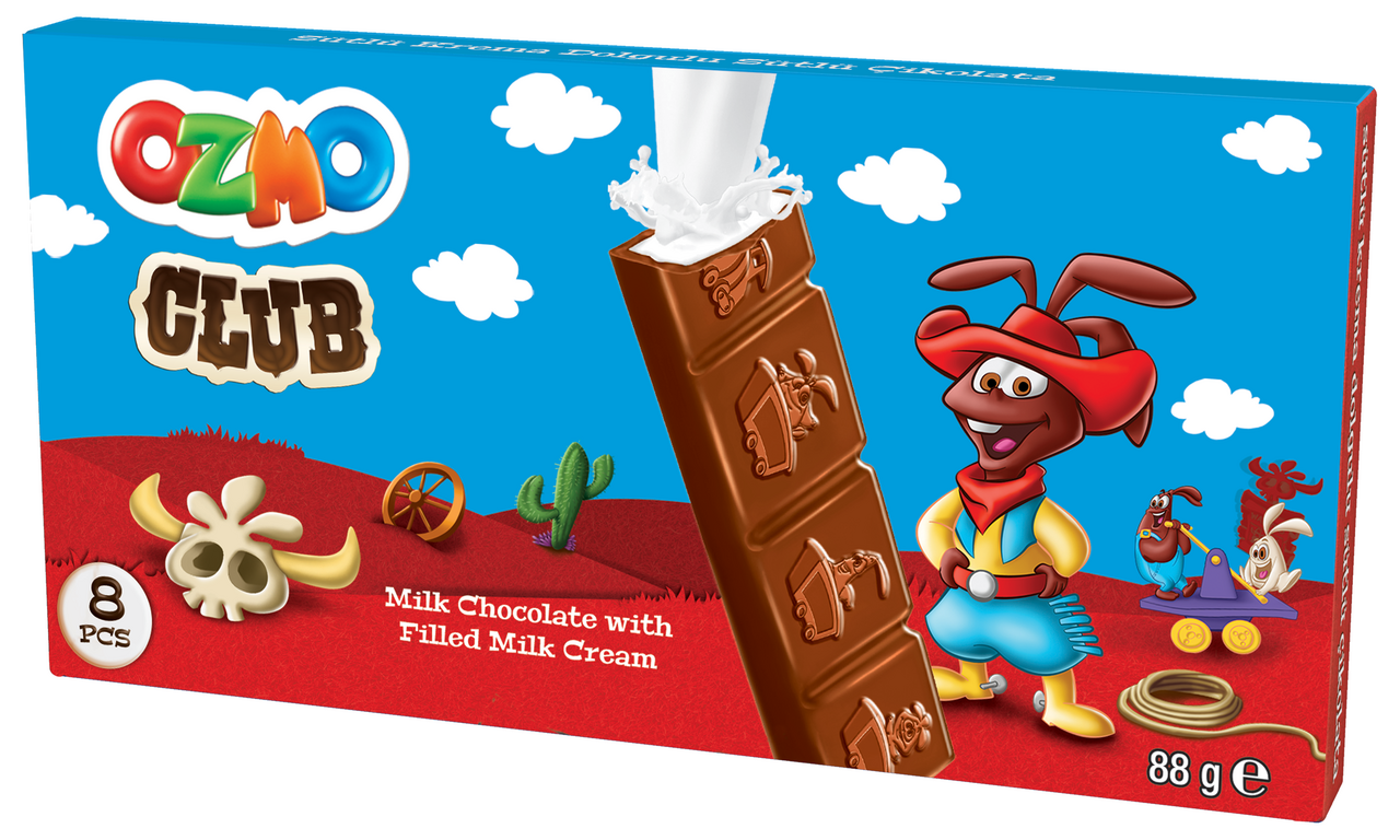Шоколад Ozmo Club с молочной начинкой, 88г