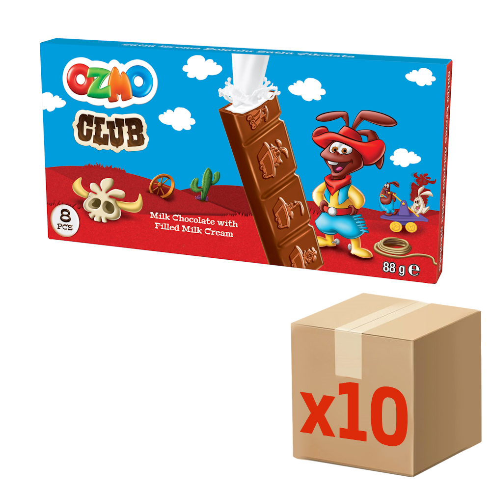 Шоколад Ozmo Club с молочной начинкой, 88г х 10 шт