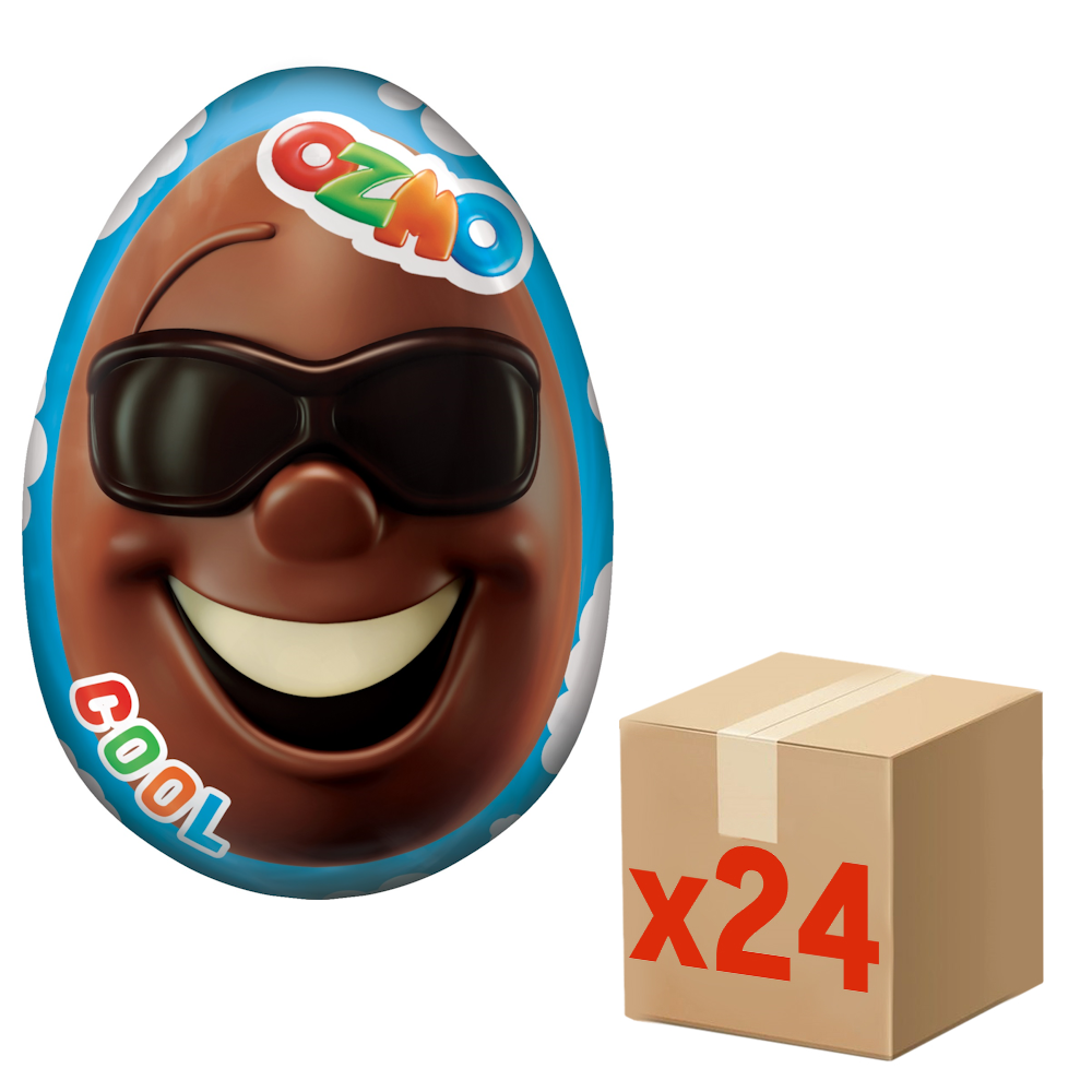 Яйцо шоколадное Ozmo из молочного, белого и темного шоколада с игрушкой внутри, 20г х 24 шт