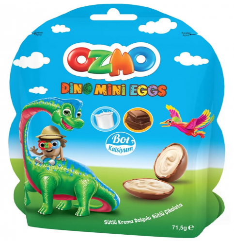 Шоколадные яйца Ozmo mini eggs с начинкой молочный крем, 71г