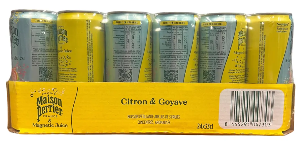 Вода сокосодержащая Maison Perrier Magnetic Juice со вкусом лимона и гуавы газированная, 330мл х 24 шт