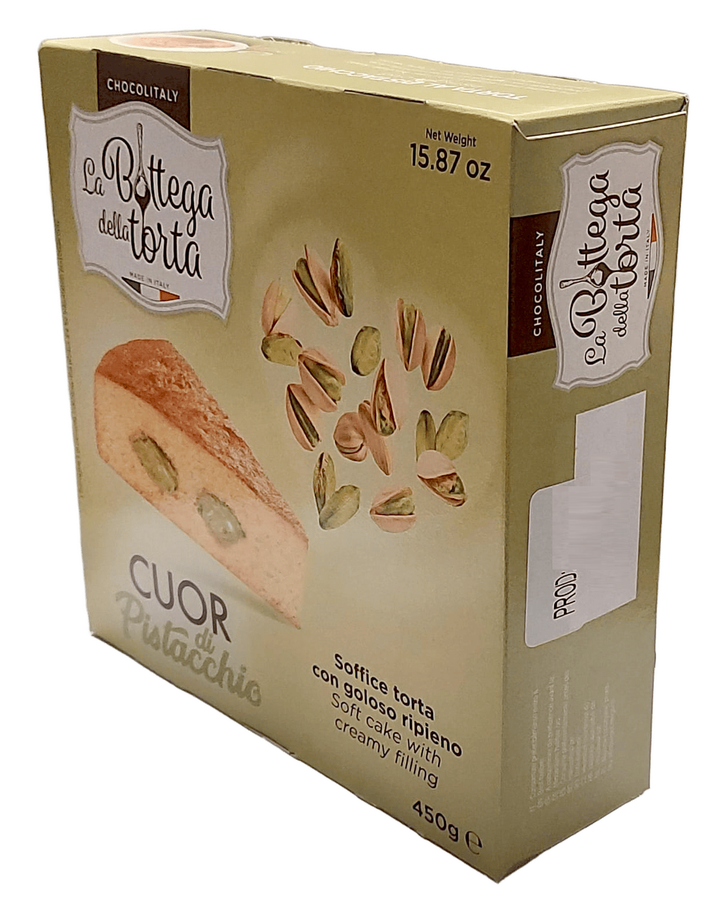 Торт La Bottega Della Torta Ванильный с фисташковой начинкой, 400г