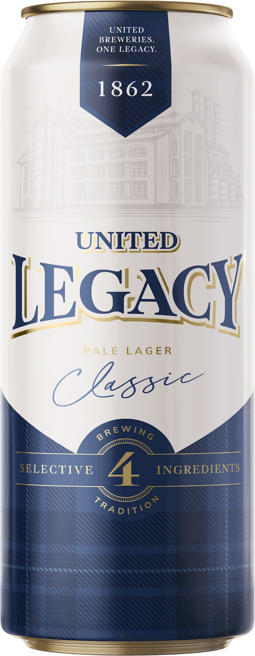 Изображение товара Пиво United Legacy Classic светлый лагер 0.43л премиум качество англ стиль