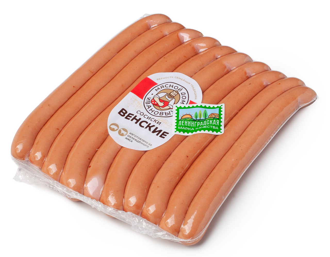 Сосиски МД Ивановых Венские натуральная оболочка, ~500г