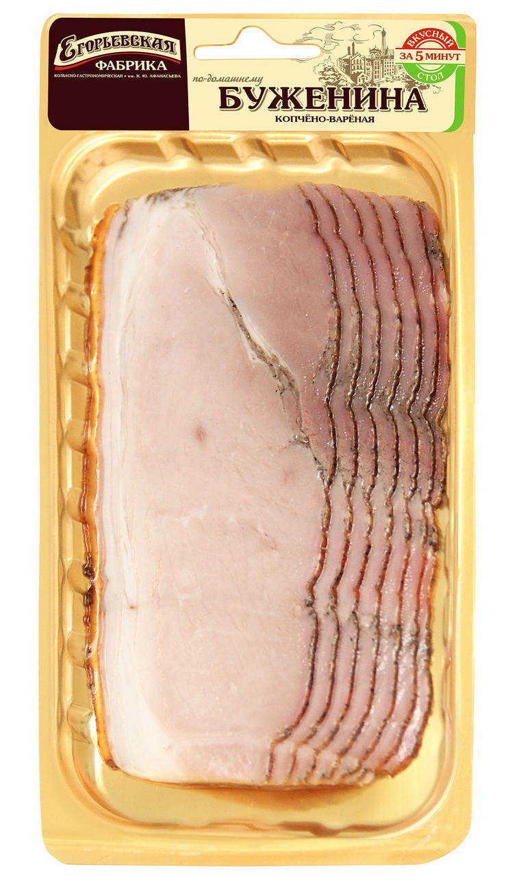 Буженина Егорьевская фабрика По-домашнему варено-копченая нарезка, 115г