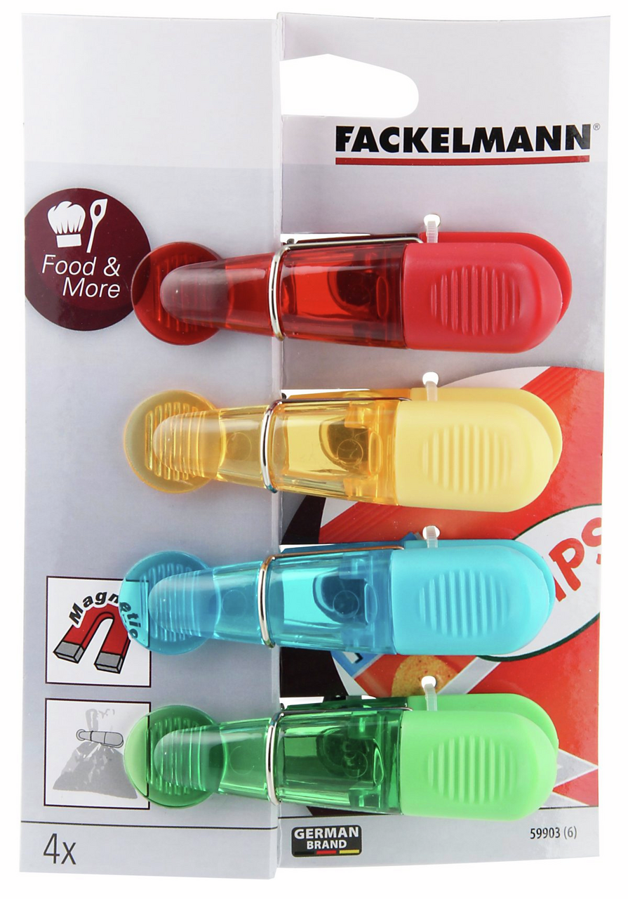 Изображение товара Прищепки магнитные Fackelmann 4 шт многофункциональные для кухни
