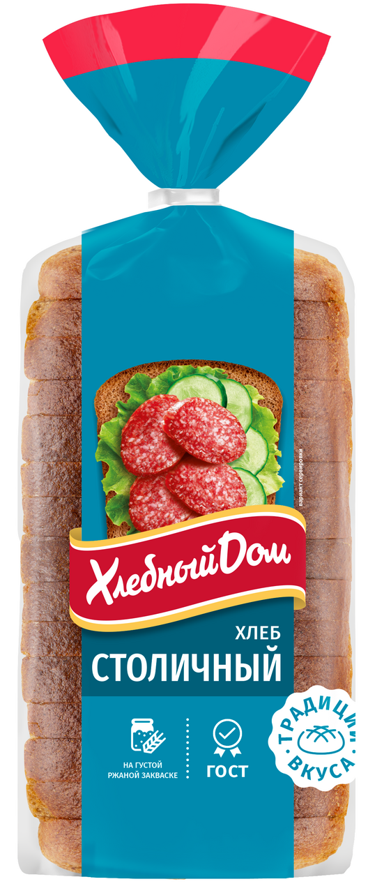 Хлеб Хлебный дом Столичный формовой в нарезке, 700г