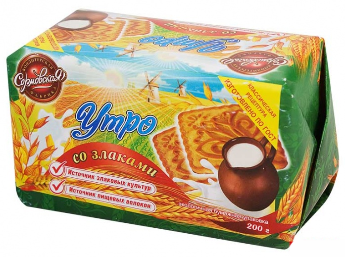 Печенье Утреннее со злаками Сормовская КФ, 200г купить с доставкой на ...