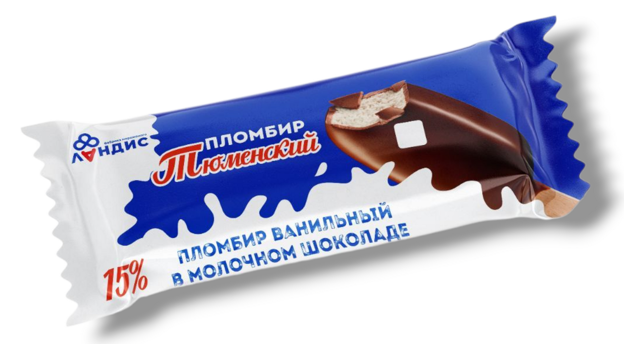 Мороженое пломбир Тюменский пломбир Ванильное эскимо ГОСТ 15%, 70г