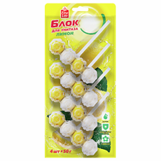 Fine Life Блок для унитаза Лимон, 50г х 4 шт