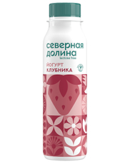 Йогурт питьевой Северная долина безлактозный клубника 2.2%, 260г