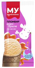 Мороженое пломбир Муренкино Крем-брюле в вафельном стаканчике ГОСТ, 65г
