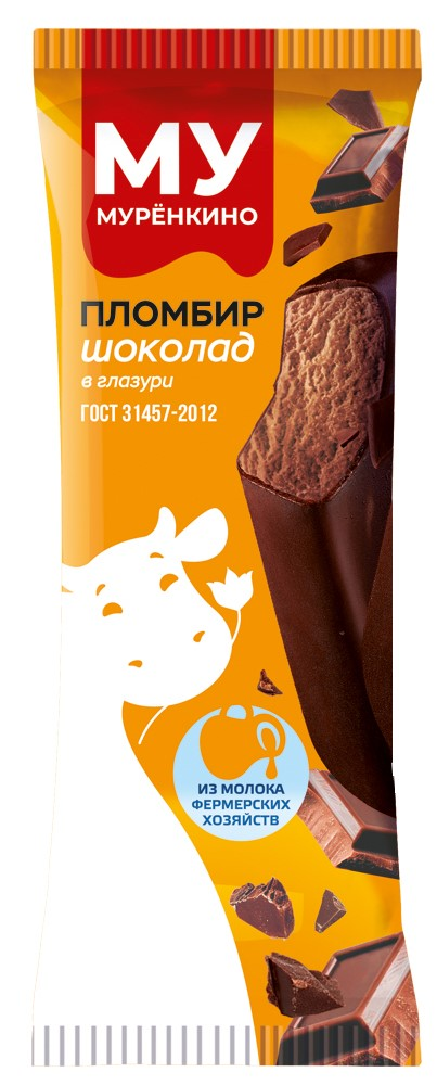 Мороженое пломбир Муренкино Шоколадное эскимо, 65г