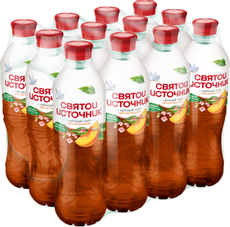 Холодный чай Святой Источник черный персик-жасмин, 500мл x 12 шт