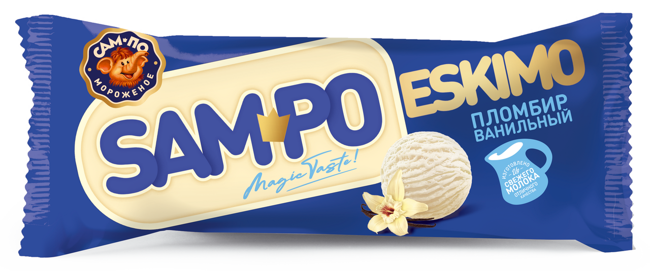 Мороженое пломбир Сампо Ванильное на палочке ГОСТ, 70г