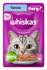 Корм влажный Whiskas для кошек треска рагу, 75г