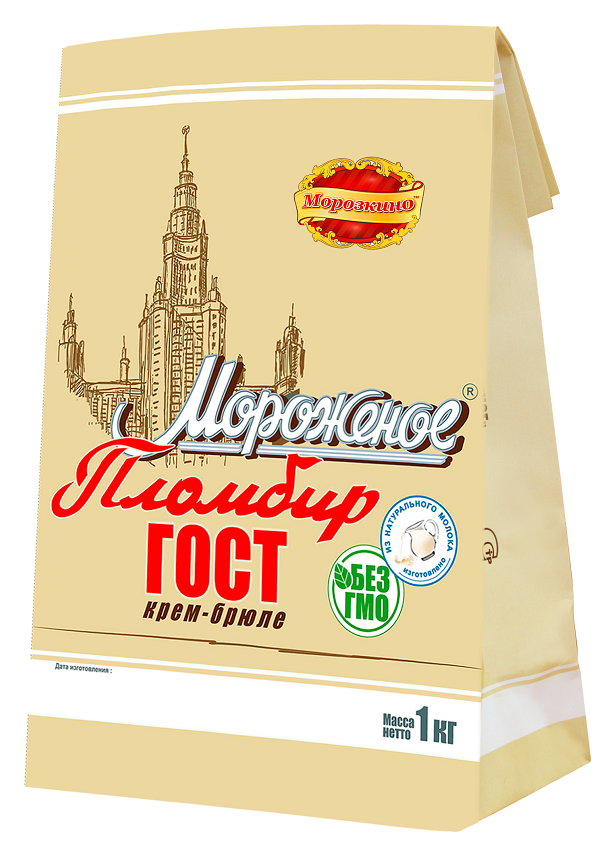 Мороженое пломбир Морозкино Крем-брюле ГОСТ, 1кг