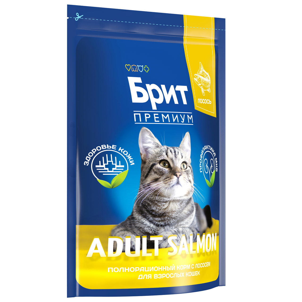 Изображение товара Корм сухой Brit Premium для взрослых кошек лосось, 2кг