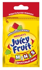 Жевательная резинка Juicy Fruit Minis фруктовый микс, 14г