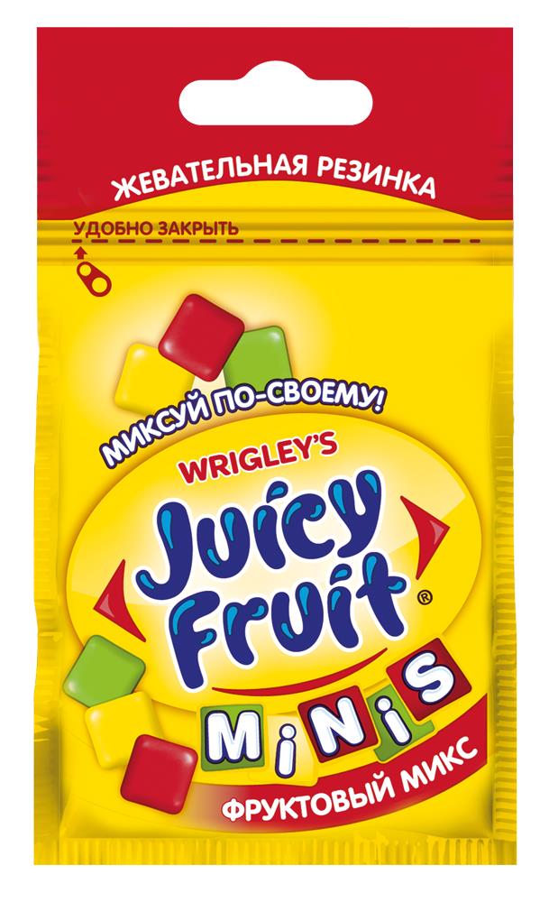 Жевательная резинка JUICY FRUIT Minis фруктовый микс, 13,6 г