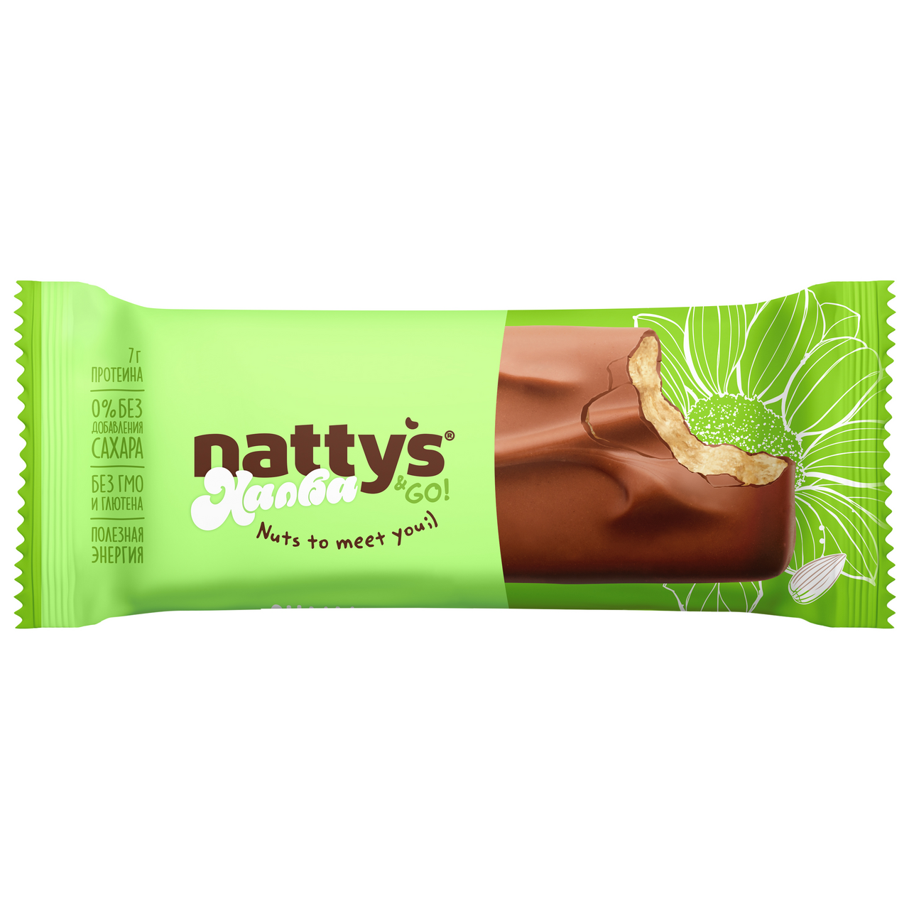 Изображение товара Батончик шоколадный Nattys&Go Sunny Халва, 45г