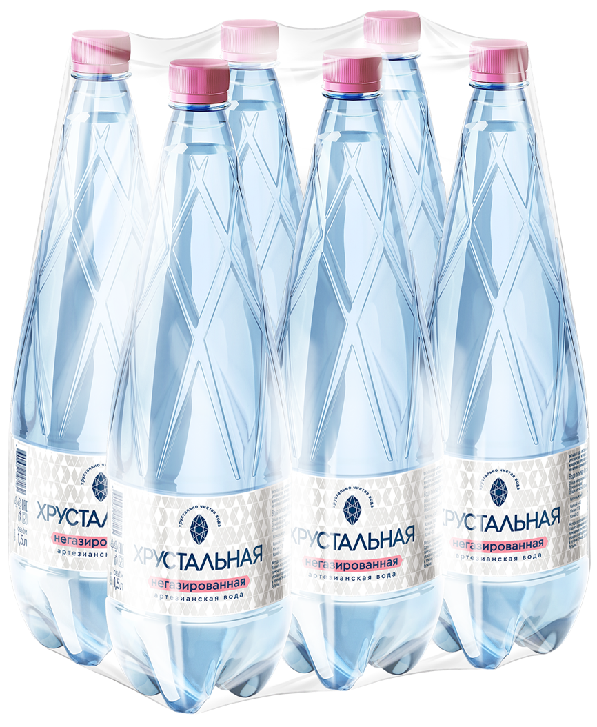 Вода Хрустальная негазированная, 1.5л x 6 шт