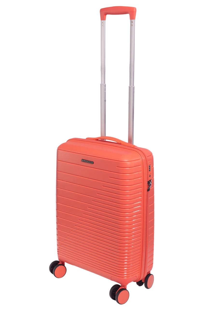 Чемодан Sirocco Moscow коралловый с полосками размер S, 55 x 37 x 20см