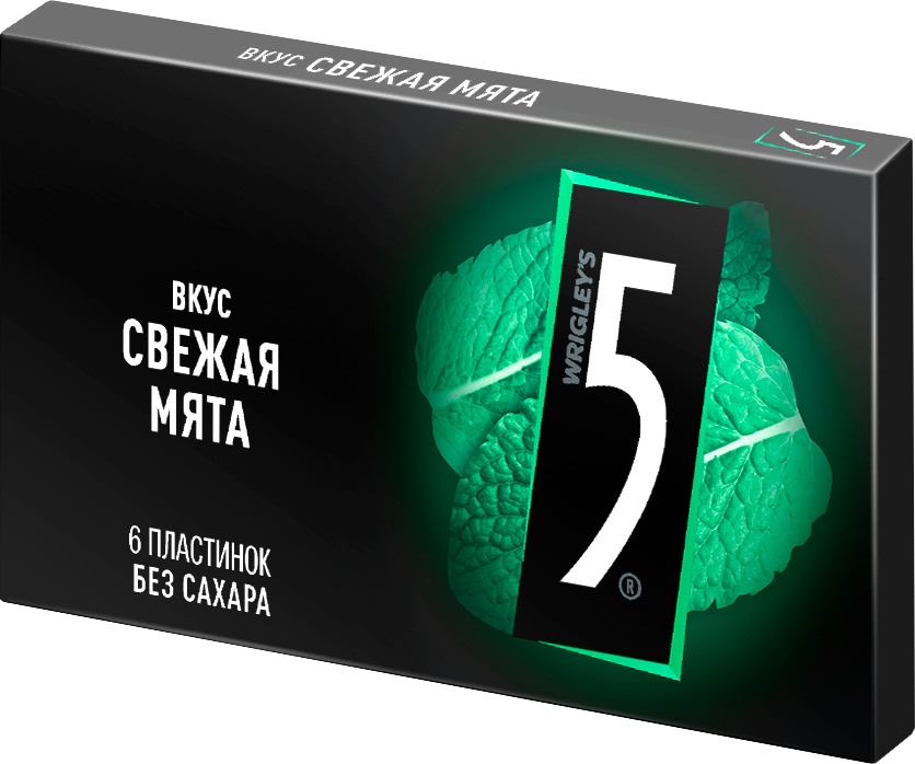 Изображение товара Жевательная резинка Five свежая мята без сахара, 15.6г