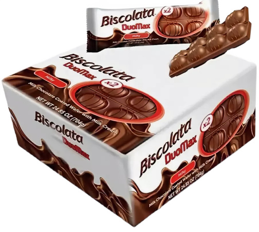 Вафли Biscolata Duomax Milky, 44г x 12 шт