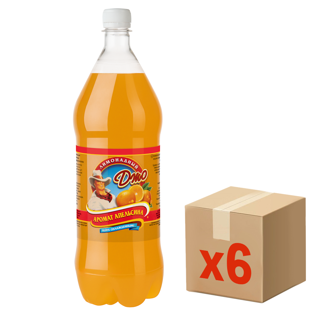 Напиток Лимонадный Джо апельсин газированный, 1.5л x 6 шт