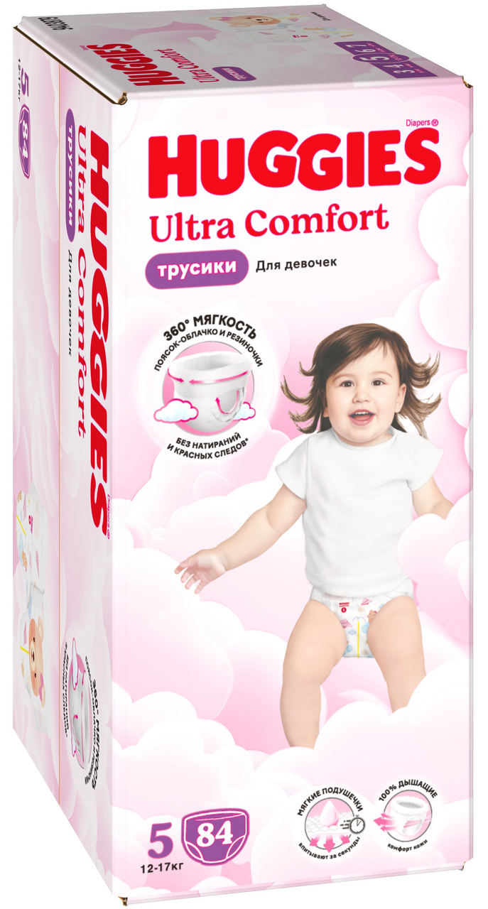 Изображение товара Подгузники-трусики Huggies Ultra Comfort для девочек №5 12-17кг, 84шт