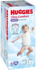 Подгузники-трусики Huggies Ultra Comfort для мальчиков №6 15-25кг, 76шт