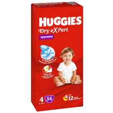 Подгузники-трусики Huggies Dry Expert №4 9-14кг, 54шт