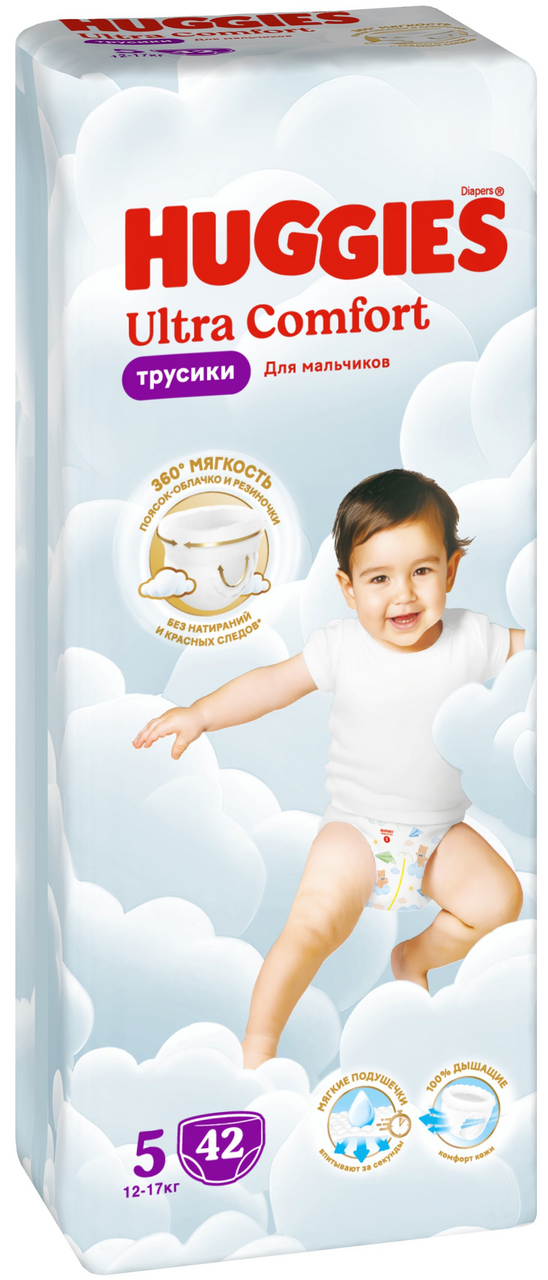 Изображение товара Подгузники-трусики Huggies Ultra Comfort для мальчиков 12-17 кг, 42 шт