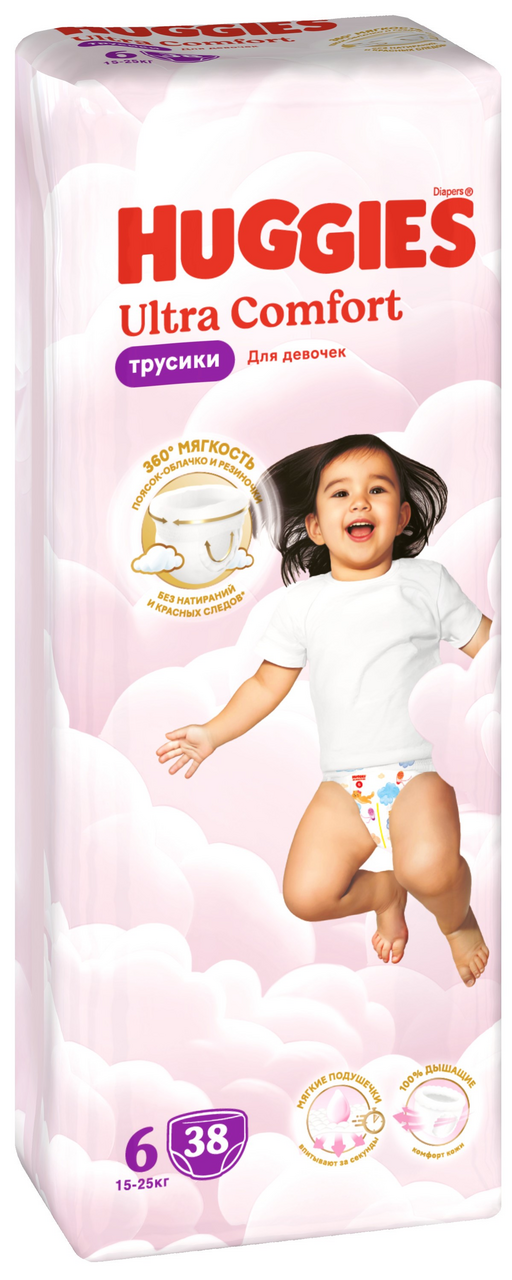 Изображение товара Подгузники-трусики Huggies Ultra Comfort для девочек 15-25 кг, 38 шт