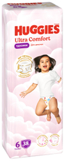 Подгузники-трусики Huggies Ultra Comfort для девочек №6 15-25кг, 38шт
