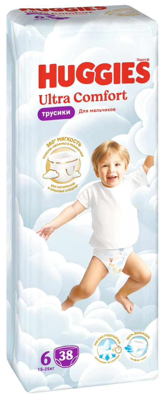 Изображение товара Подгузники-трусики Huggies Ultra Comfort для мальчиков 6 размер, 38 шт
