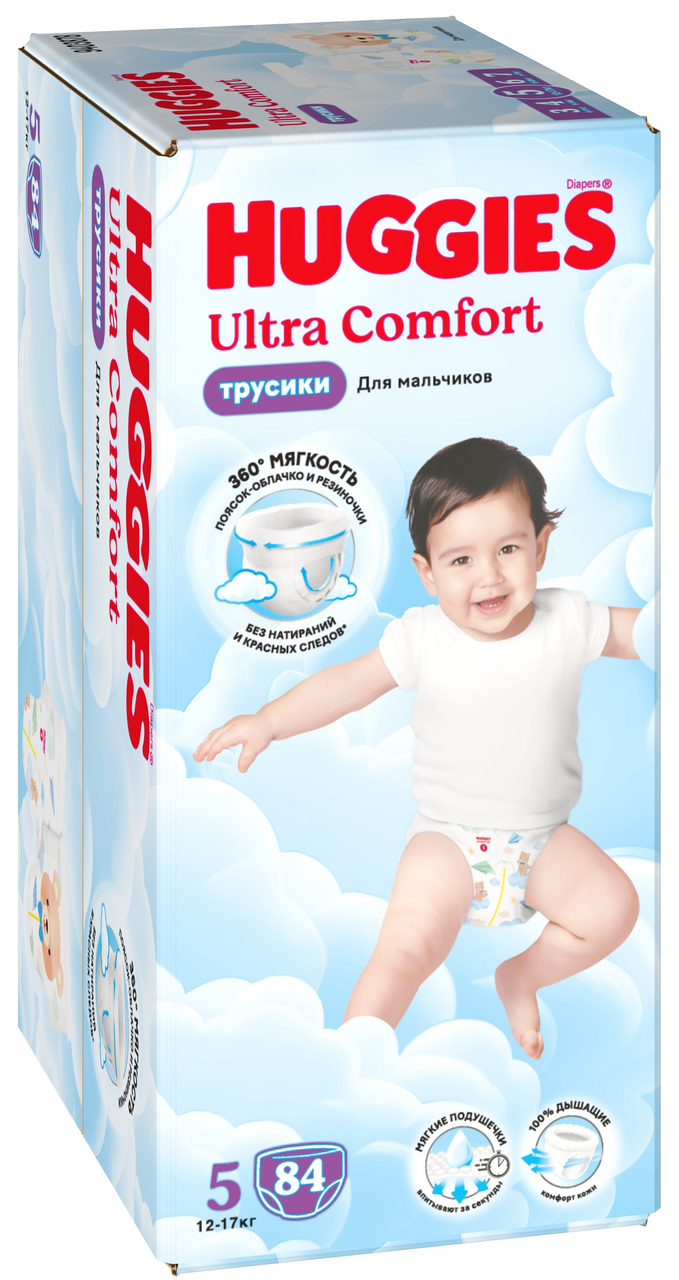 Изображение товара Подгузники-трусики Huggies Ultra Comfort для мальчиков размер 5 84 шт