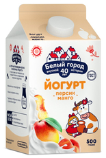 Йогурт питьевой Белый город персик-манго 1.5%, 500г
