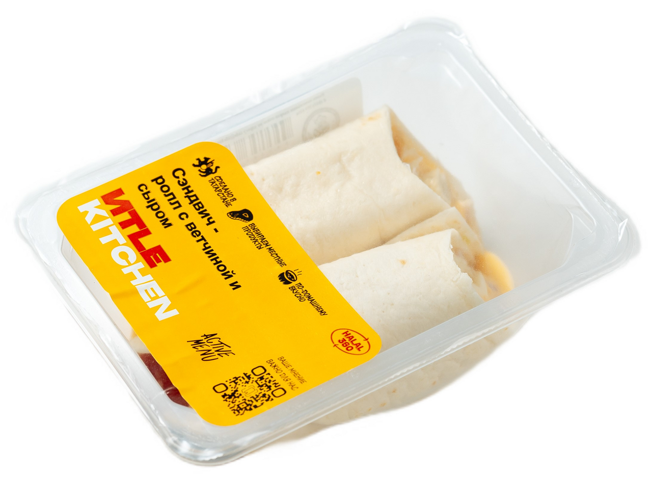 Сэндвич-ролл Itle Kitchen Халяль с ветчиной и сыром, 150г