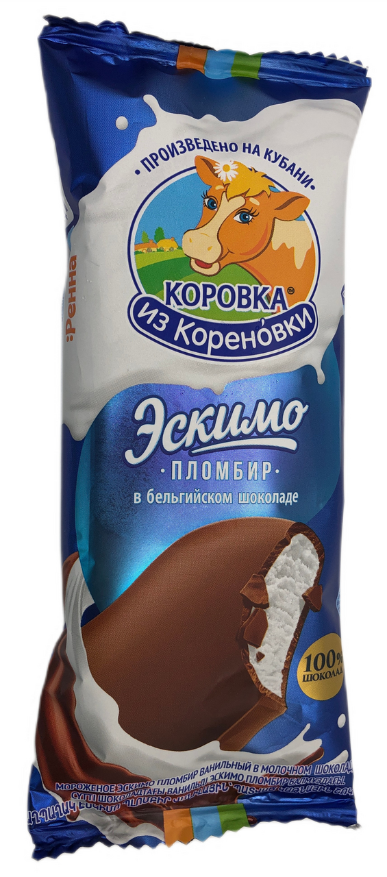 Мороженое пломбир Коровка из Кореновки Ванильное эскимо ГОСТ, 70г