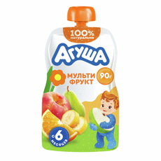 Пюре фруктовое детское Агуша Мультифрукт с 6 месяцев, 90г