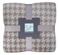 Плед Tessolo Home Пье-де-Пуль микровелюр серый, 150 x 200см