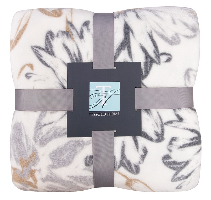 Плед Tessolo Home Бланш микровелюр молочный, 200 x 220см