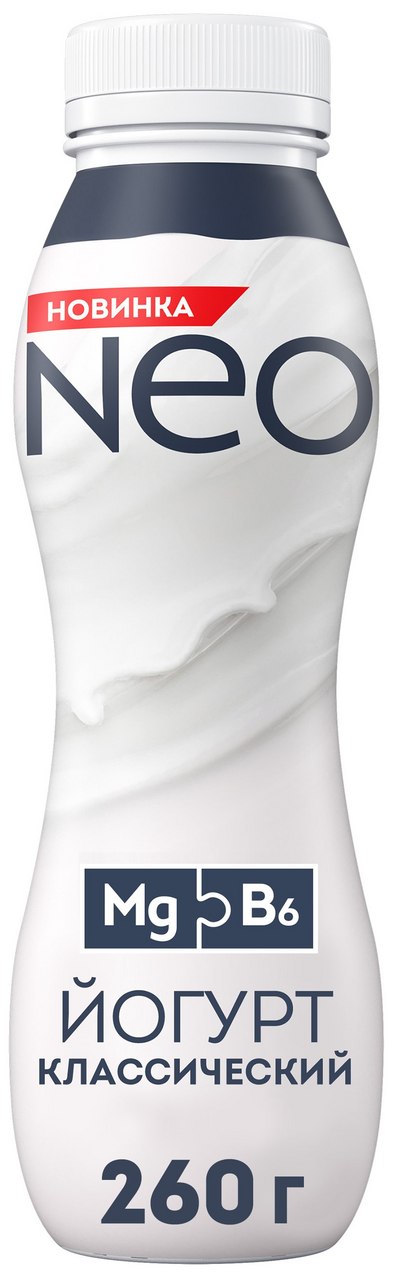 Йогурт питьевой Neo Классический без сахара 1.8%, 260г